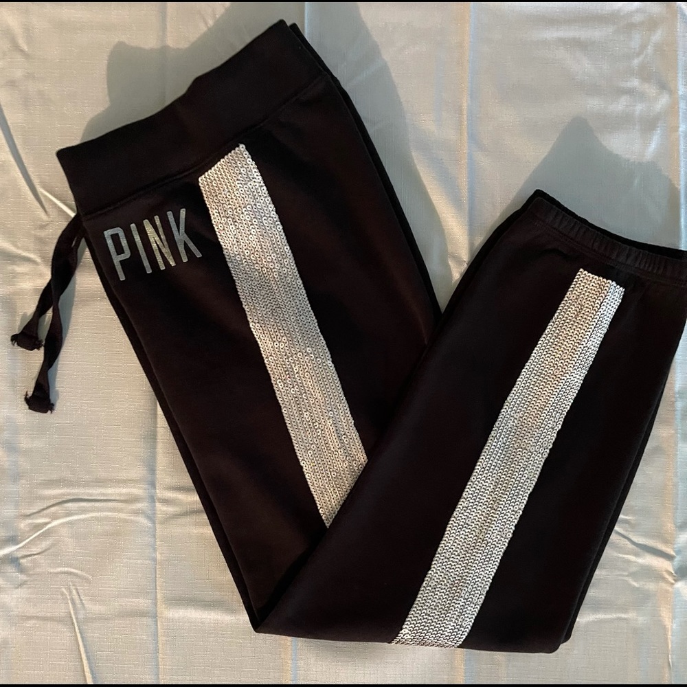 💕VS PINK💕RARE💕PEARL BLING LOGO SIGNATURE PANT M
